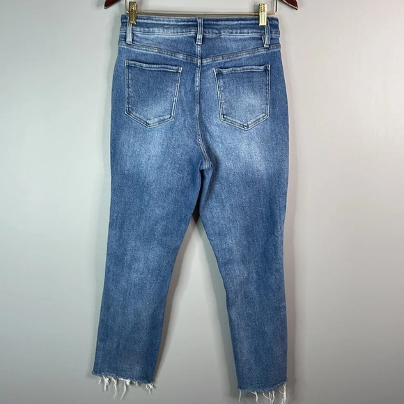 ROYALTY FOR ME Vintage Stretch High Rise Jeans Blue Mid Wash Distress Baddie 12 - Picture 6 of 11